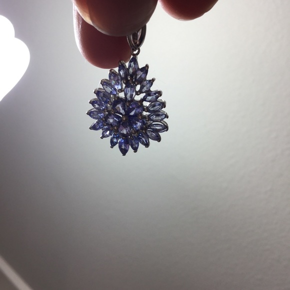 Sterling Silver Tanzanite Teardrop Pendant - Picture 3 of 6